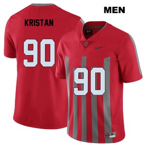 Men's NCAA Ohio State Buckeyes Bryan Kristan #90 College Stitched Elite Authentic Nike Red Football Jersey FZ20S54RI